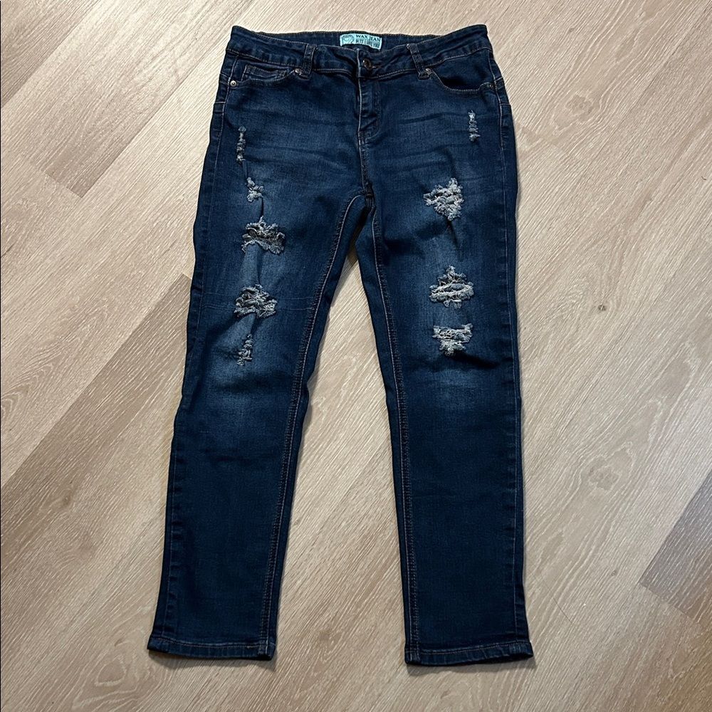 Waxed Jean “Butt, I Love You” Distressed Denim Jeans